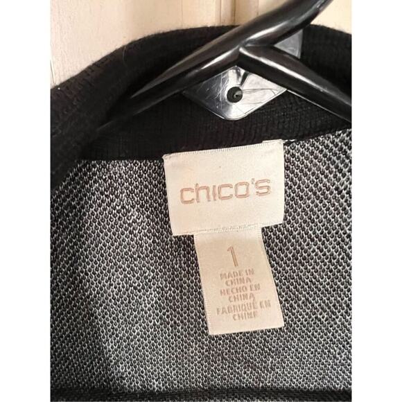 Chico’s size 1 medium long zip up sweater jacket animal print wool blend - Picture 3 of 4